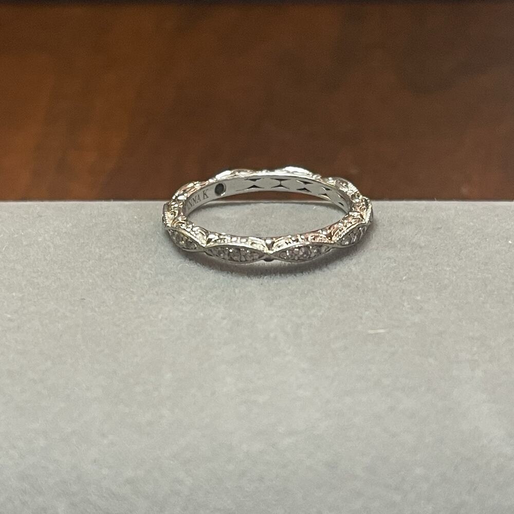 Vintage Vanna K Sterling CZ Eternity Band Sz 9.75